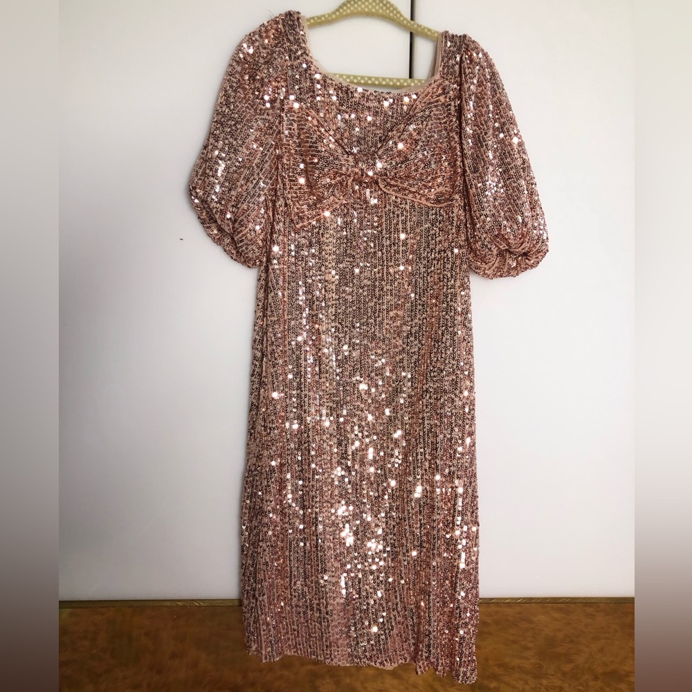 Zara sequin dress with bow 8 y.o.